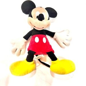 Disney Parks Mickey Mouse Plush Classic Stuffed Animal Toy 18 Inch Red Yellow